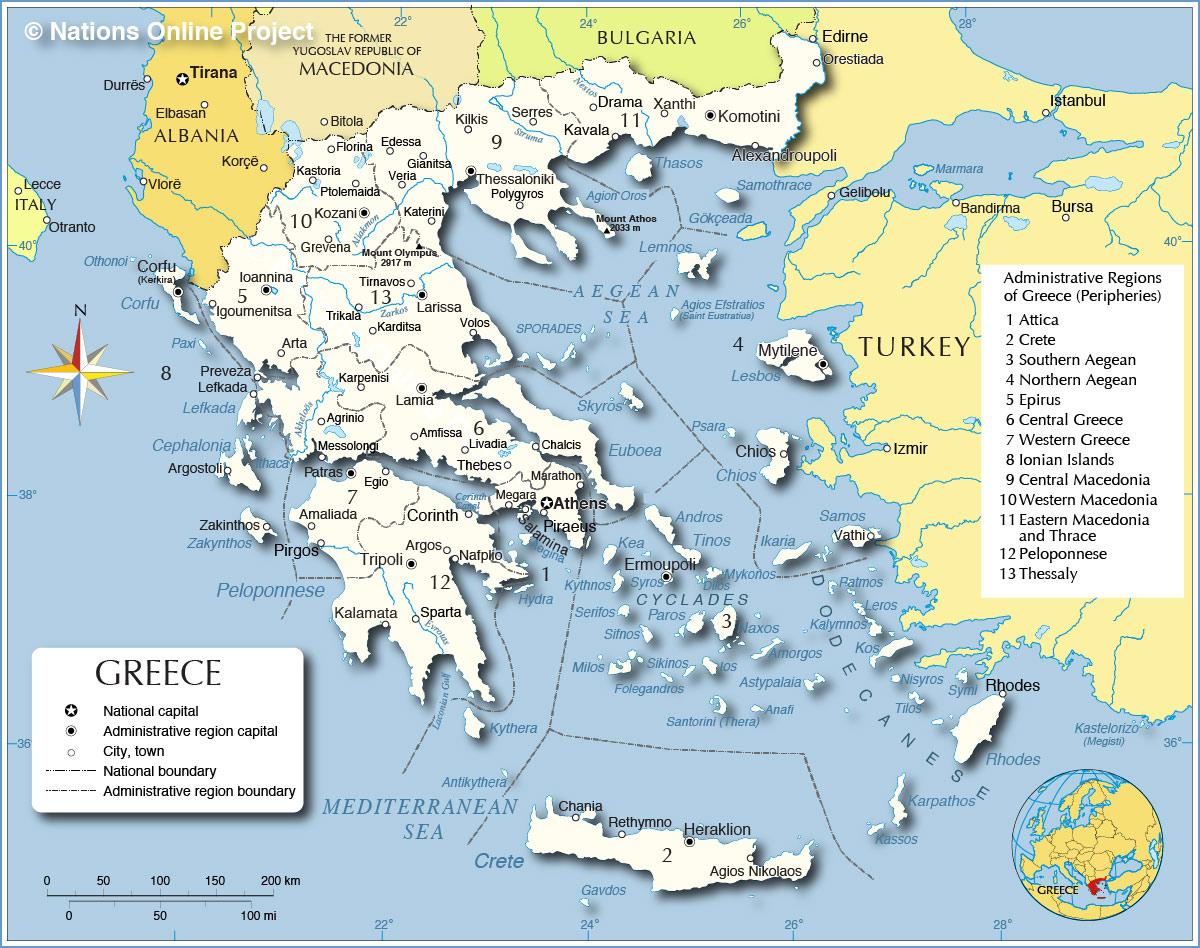 اليونان خريطة اوروبا