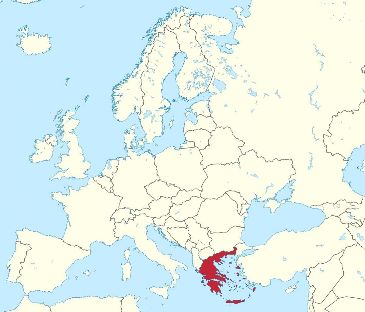 اليونان على خريطة أوروبا