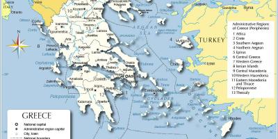 خريطة اليونان والدول المحيطة