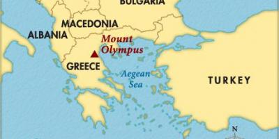 خريطة جبل أوليمبوس اليونان